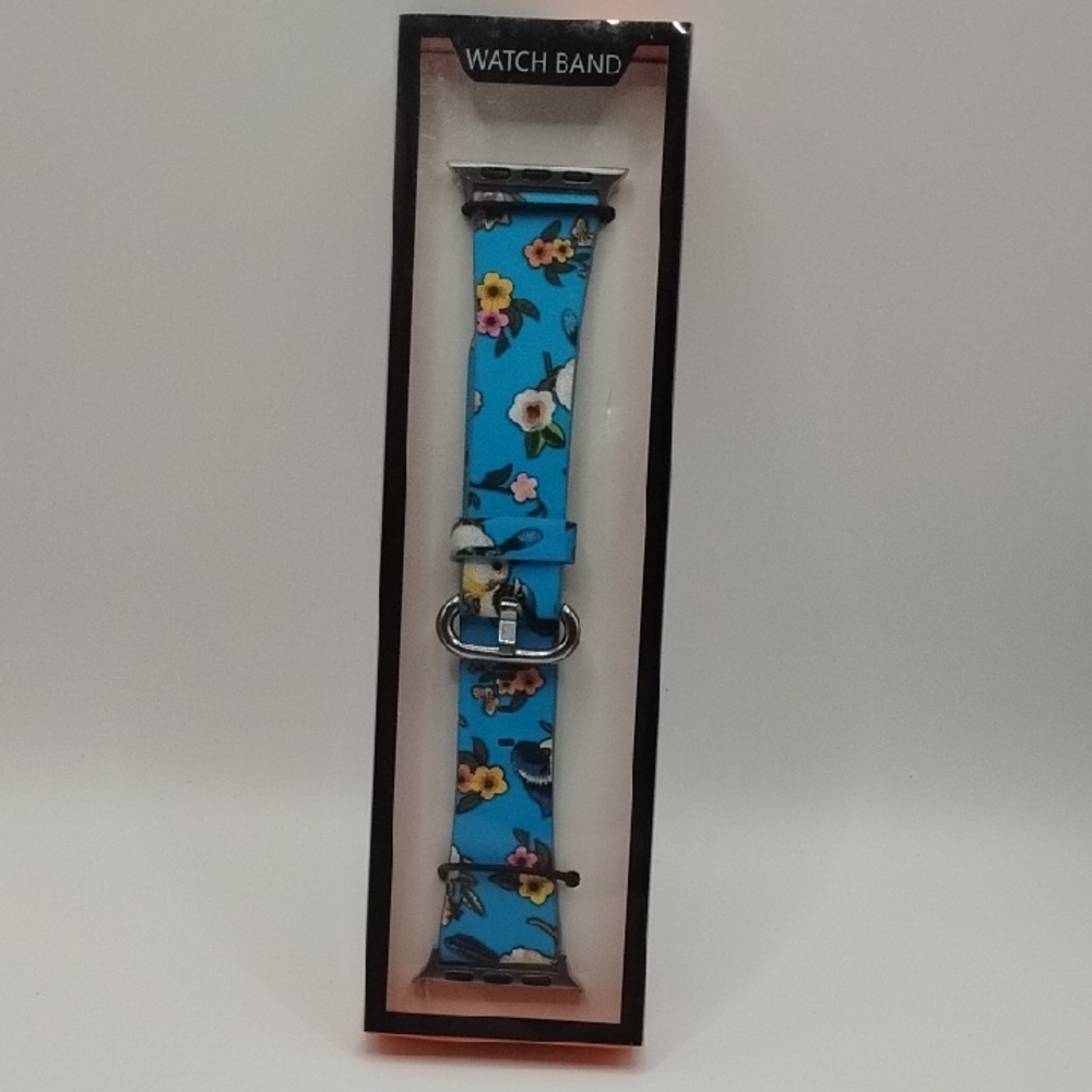 Apple Ultra Floral And Birds Blue Watch Band 49mm